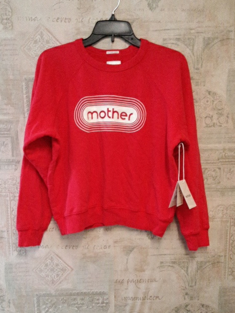 MOTHER Red Logo Crew Sweatshirt